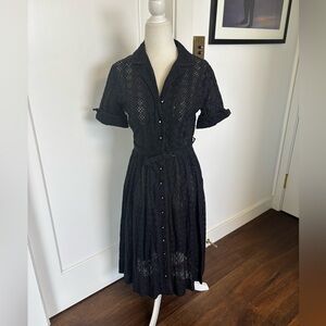 Incredible Vintage 1960s Cay Artley Eyelet Dress Sz XS #1